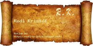 Redl Kristóf névjegykártya